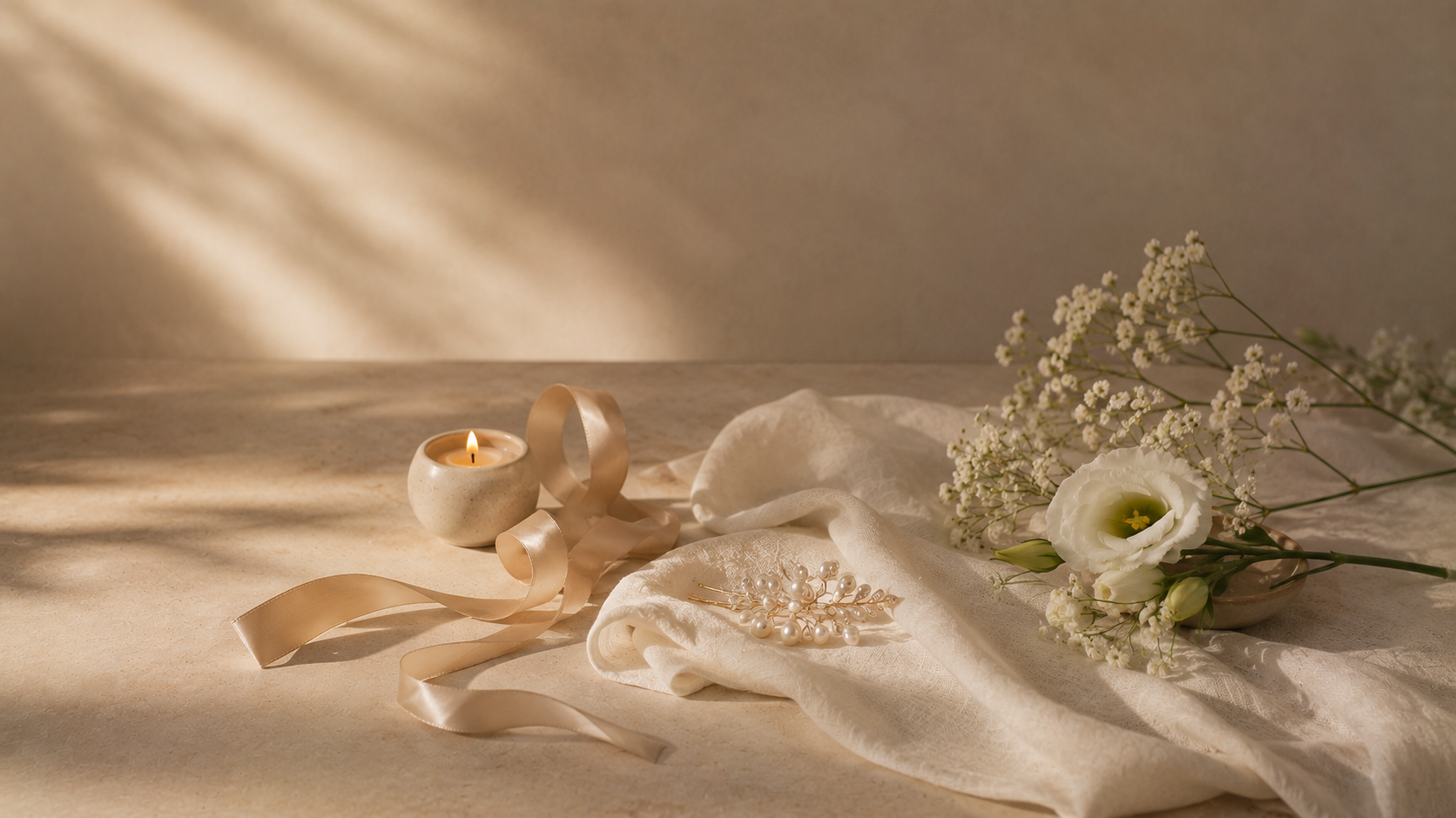 Soft candlelit still life, part of the Bridal Ritual programme