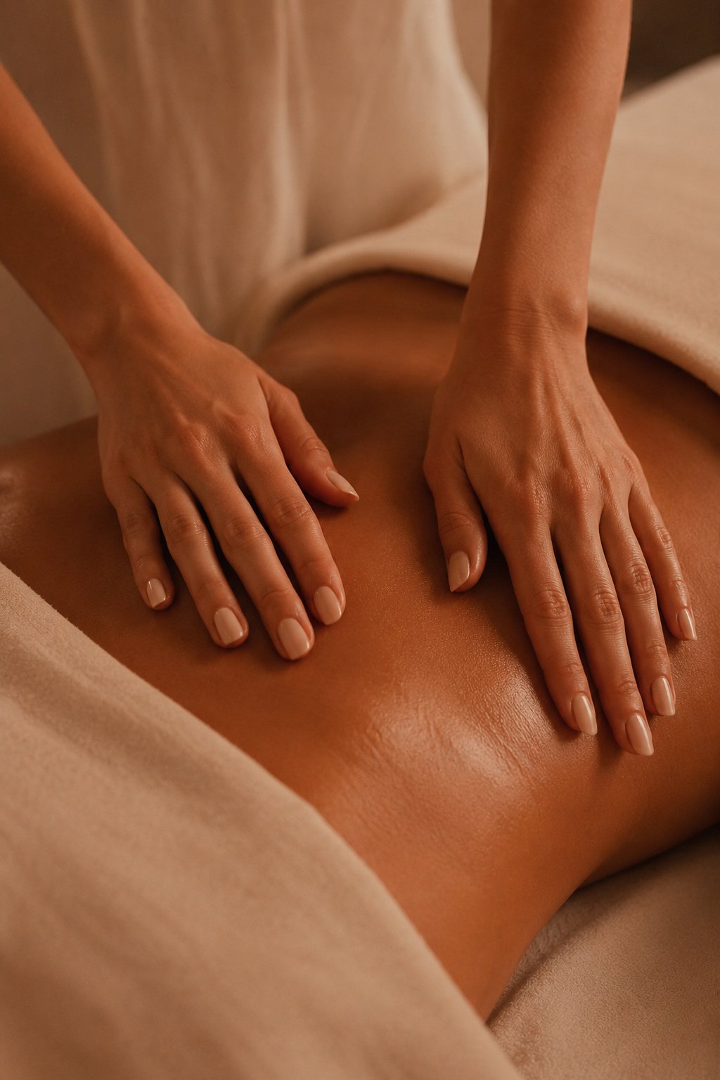 Close up of hands during a holistic massage