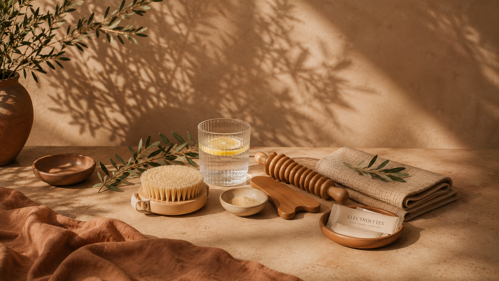Dry brushing and hydration ritual, part of the Sculpt & Restore programme